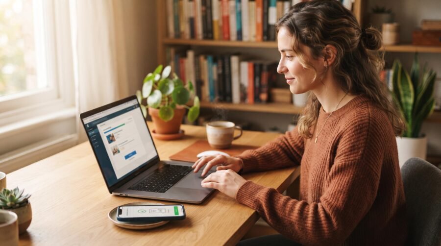 Como pagar cursos livres online: métodos de pagamento e dicas para economizar 1 Pessoa consultando opções de pagamento para curso livre online no celular